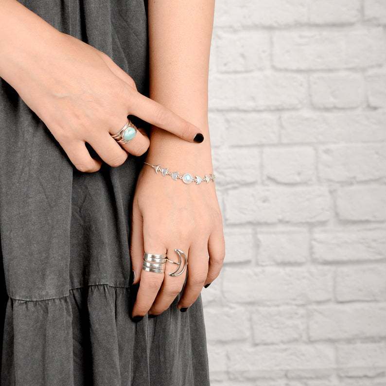 Moonstone Bracelet Inspired by the Lunar Phases