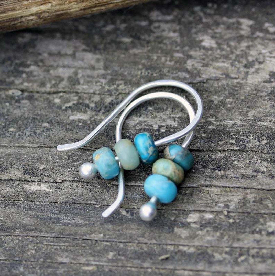 Aqua Stone Drop Earrings