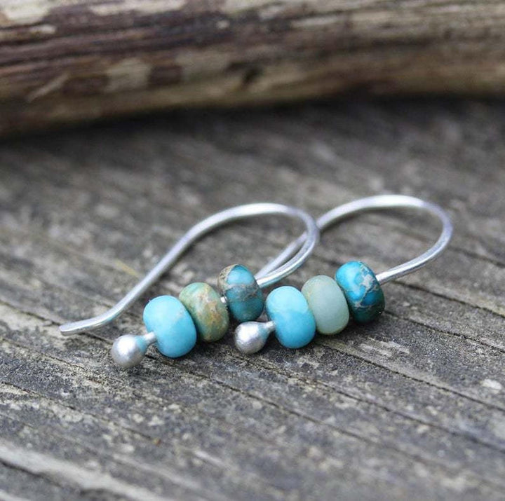 Aqua Stone Drop Earrings