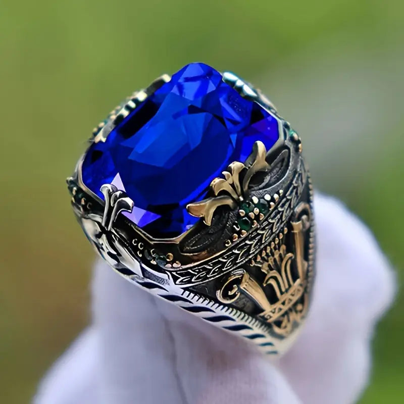 Antique Silver Sapphire Ring