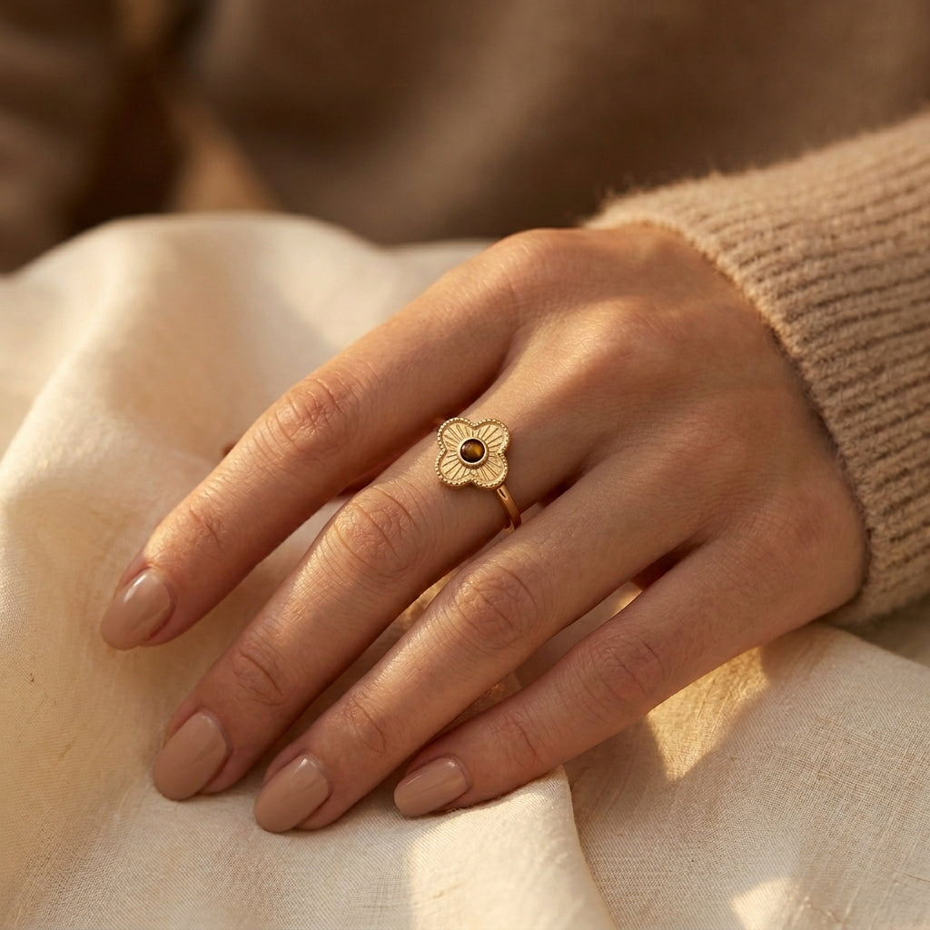 Golden Bloom Adjustable Ring
