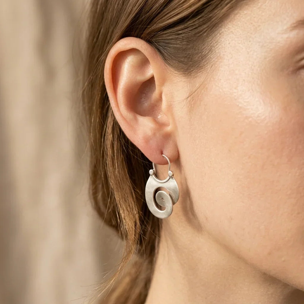 Vintage Silver Spiral Earrings