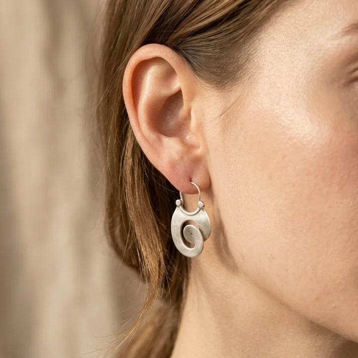 Vintage Silver Spiral Earrings