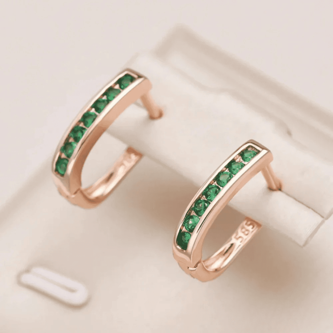 Sophisticated Green Crystal Earrings