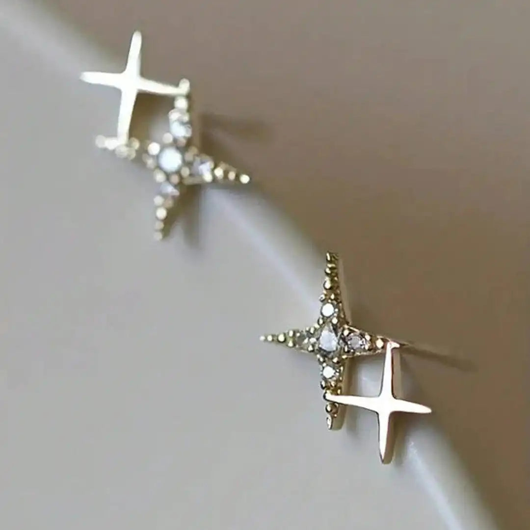 Brilliant Star Shaped Stud Earrings