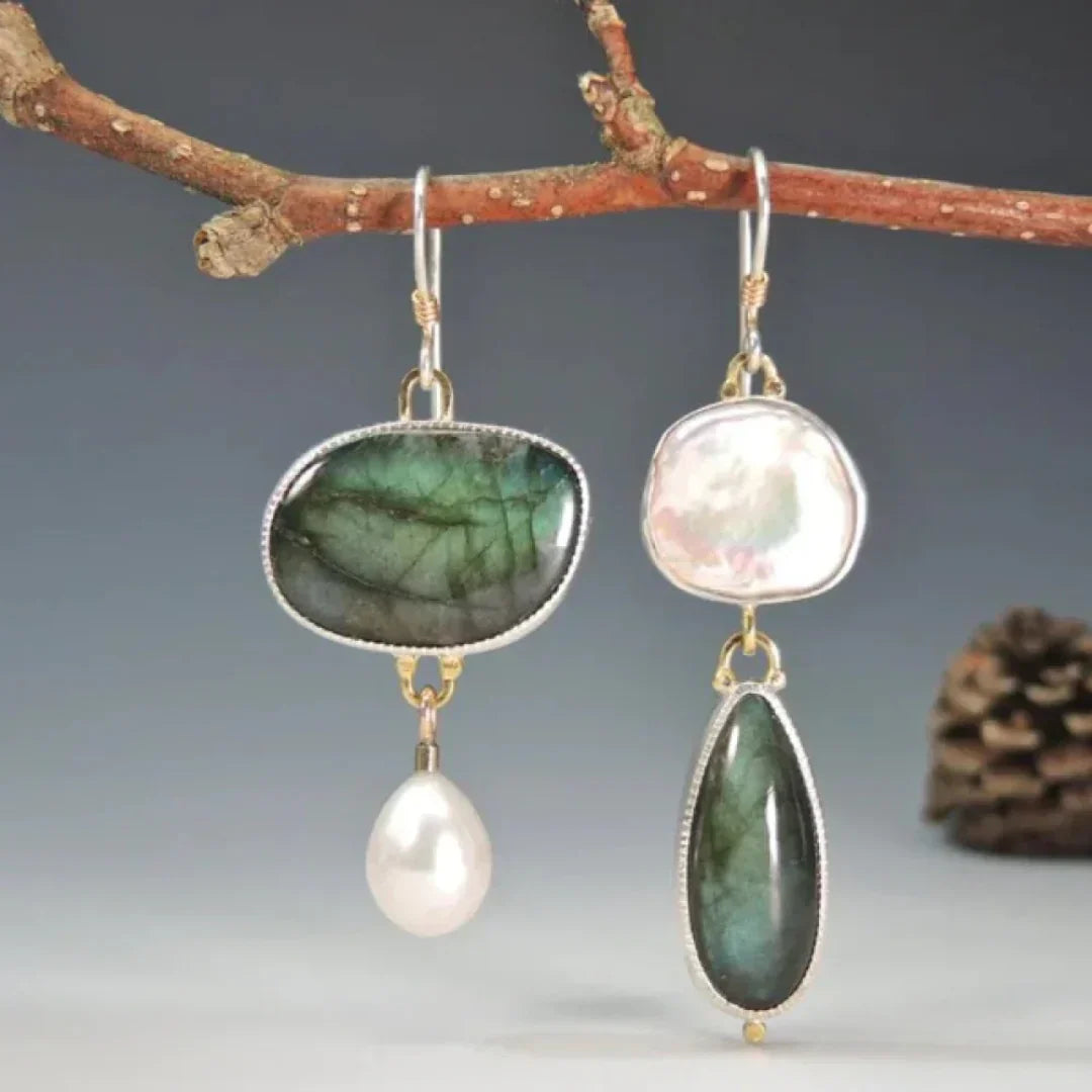 Retro Gemstone Earrings