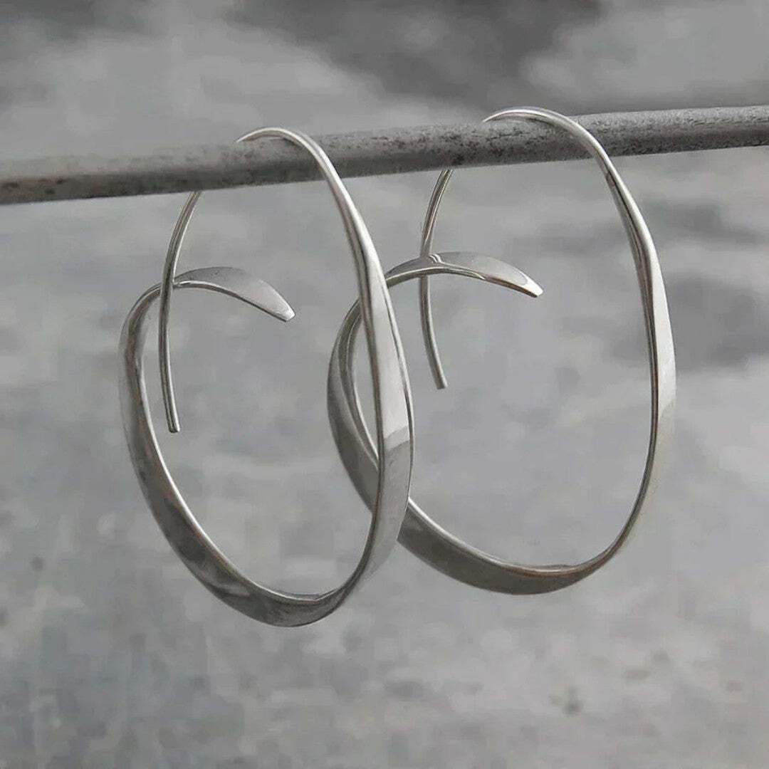 Open Design Spiral Drop Earrings