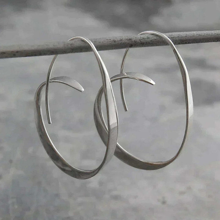 Open Design Spiral Drop Earrings