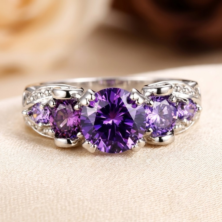 Antique Silver Amethyst Ring