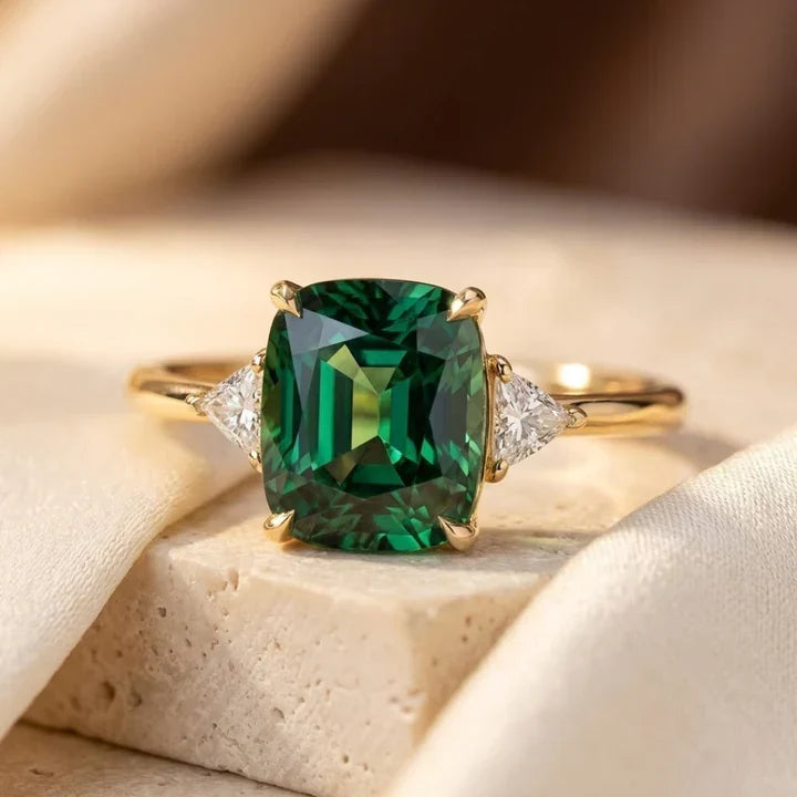 Cushion Cut Gold Solitaire Ring