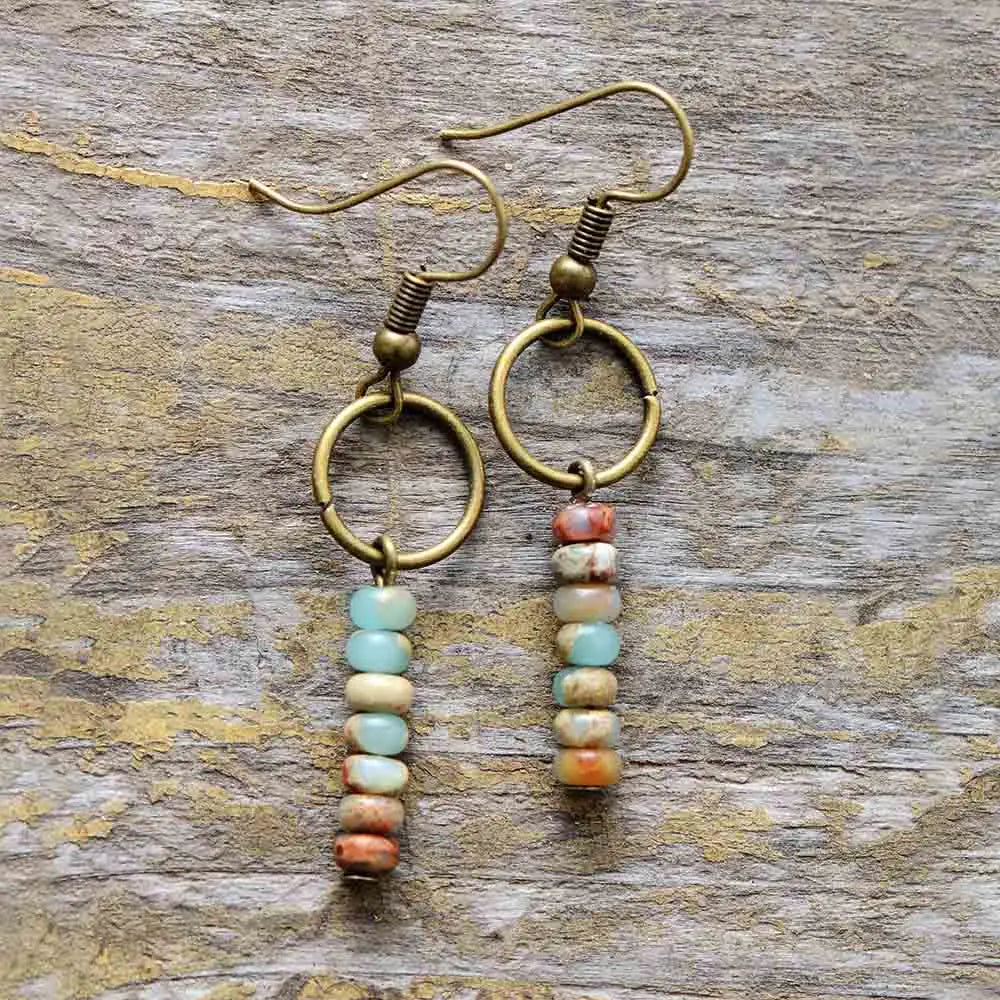 Authentic Jasper Stone Earrings