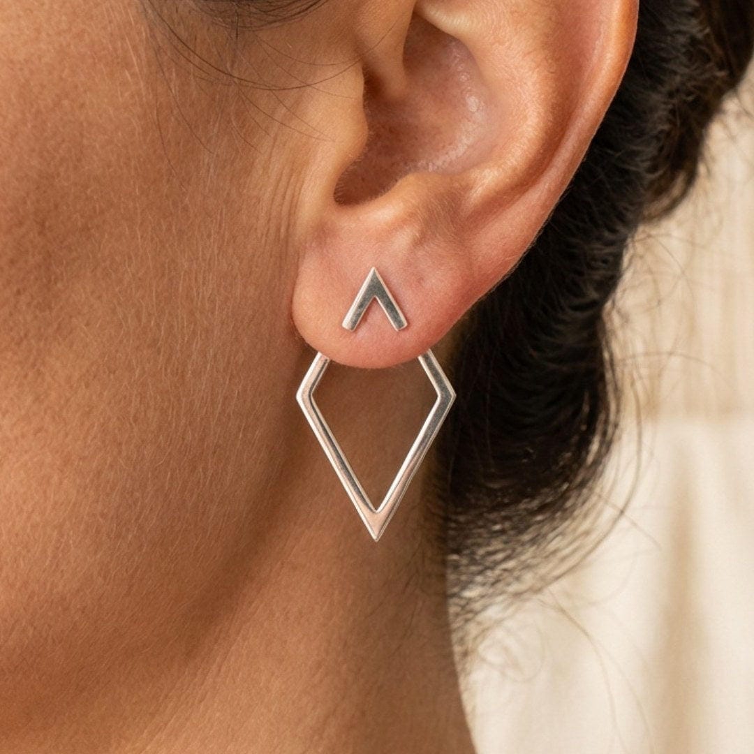 Geometric Stud Earrings with a Bohemian Flair