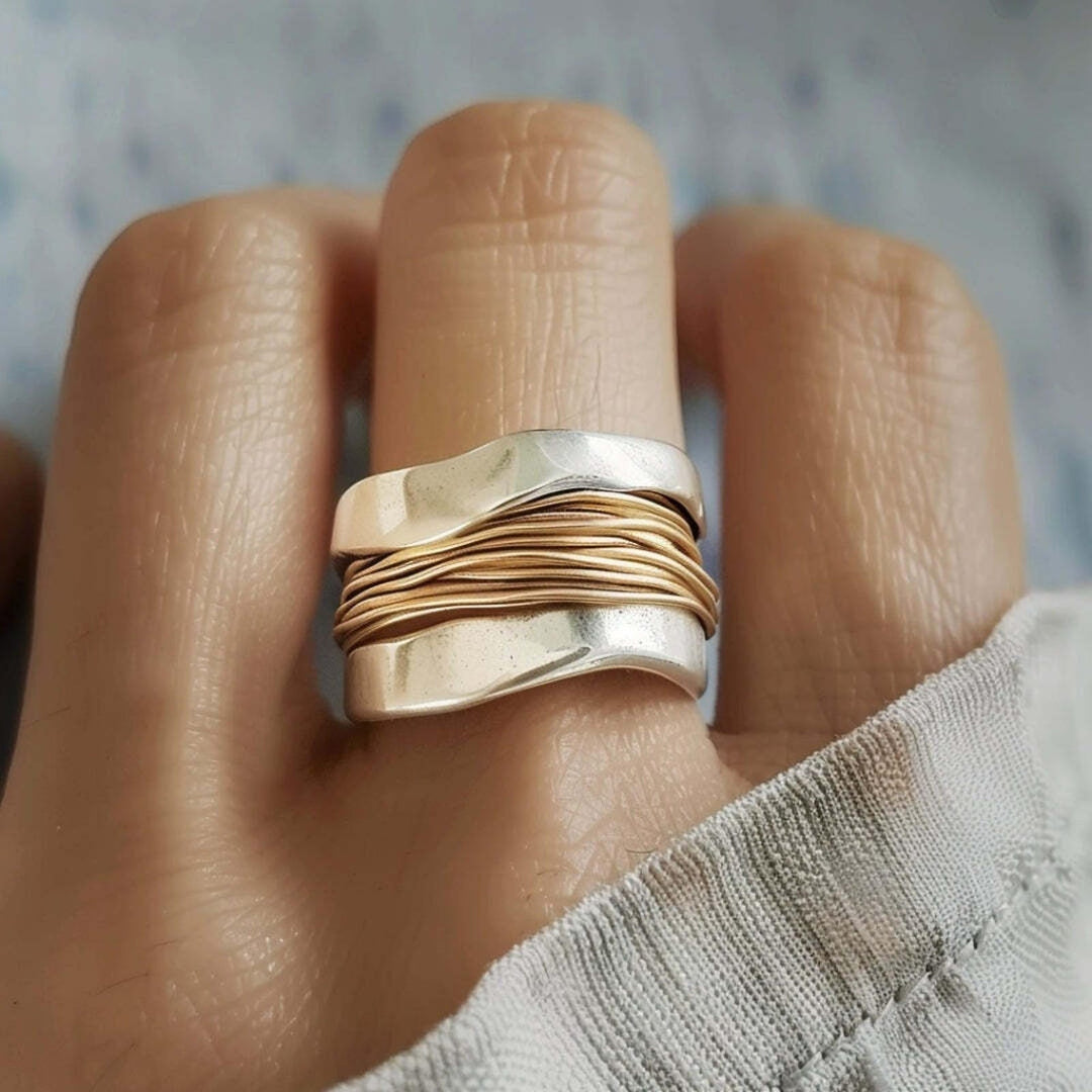 Silver and Gold Woven Ring