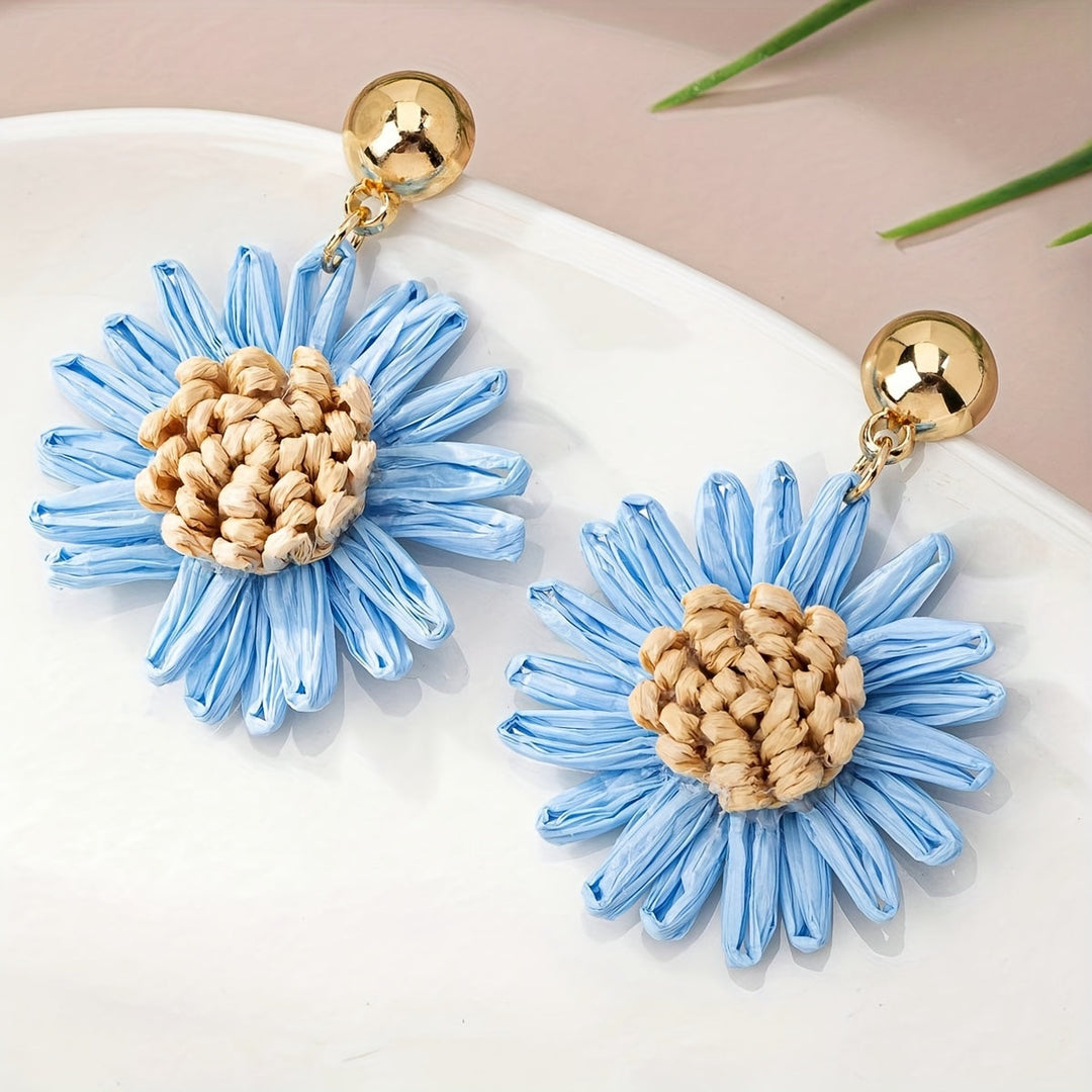 Floral Daisy Drop Earrings