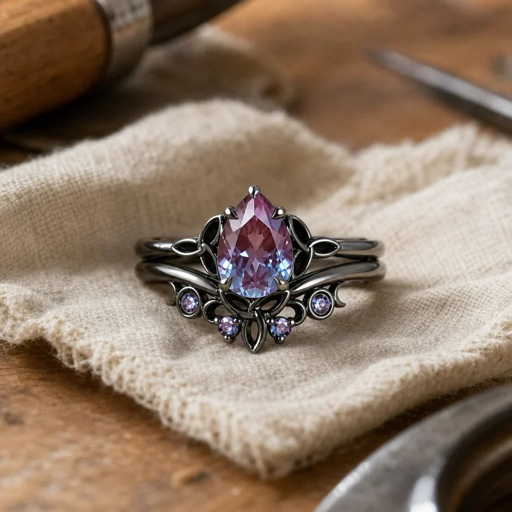 Vintage Amethyst Stacked Ring