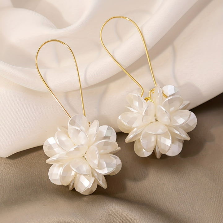 Elegant White Floral Earrings