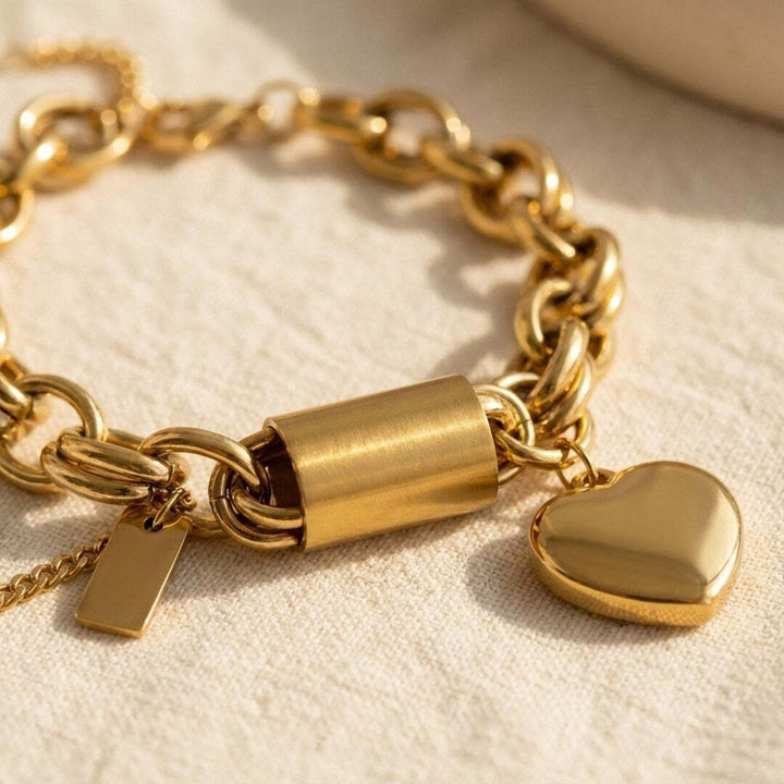 Heart of Gold Chain Bracelet