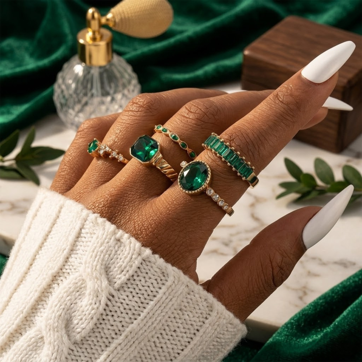 Emerald and Gold Ring Assortment
