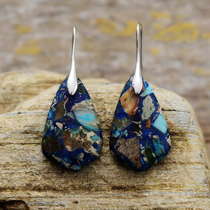 Geometric Jasper Dangle Earrings
