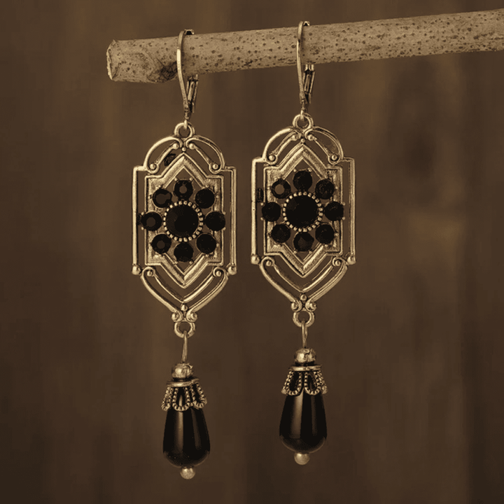 Obsidian Stone Drop Earrings
