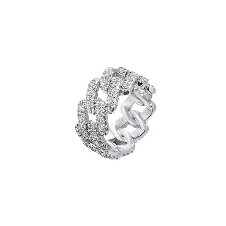 Elegant Gold and Silver Ring with Embedded Zirconia
