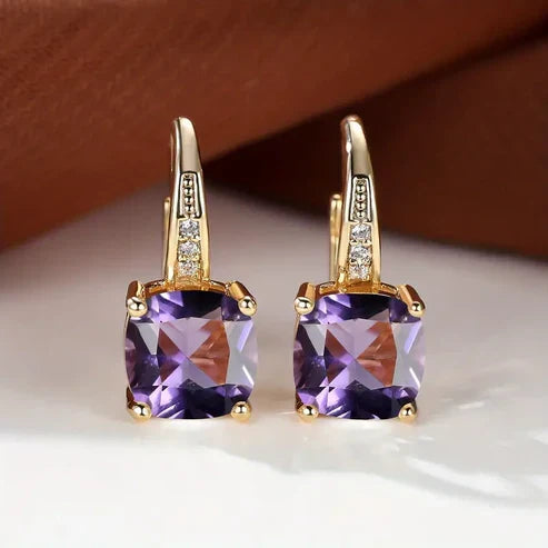 Enchanted Sapphire Gemstone Hoop Earrings