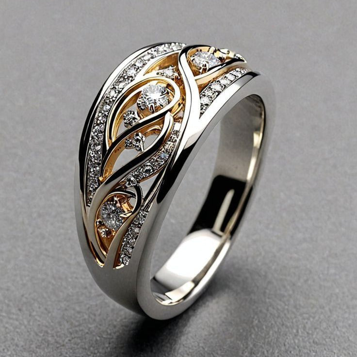 Openwork Gold and Silver Band