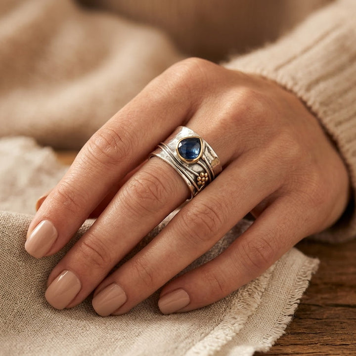 Gold and Silver Bezel Detail Ring
