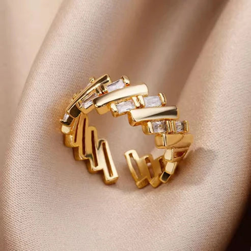 Asymmetrical Adjustable Gold Ring