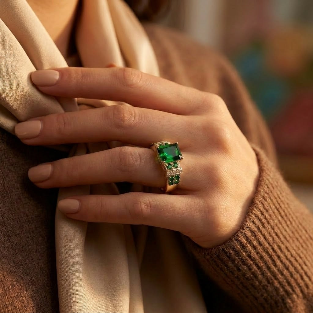 Gold and Emerald Multi-Stone Ring