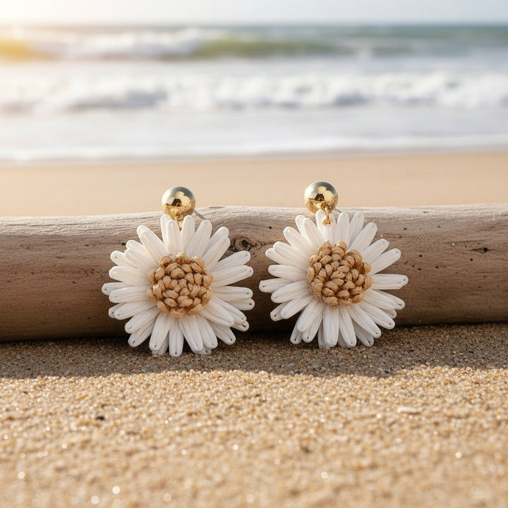 Floral Daisy Drop Earrings