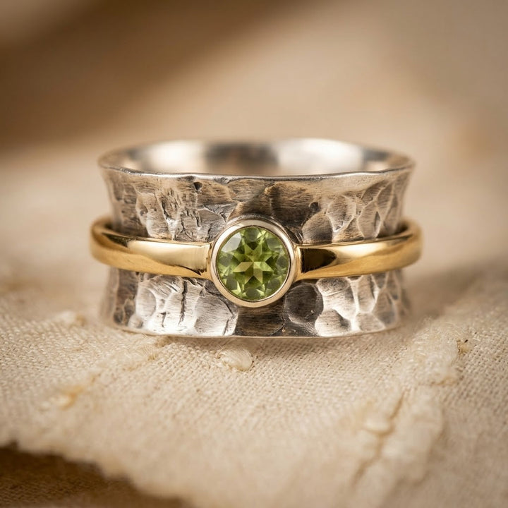 Rustic Silver and Gold Band Ring