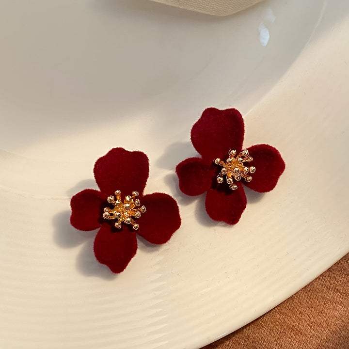 Opulent Velvet Floral Earrings