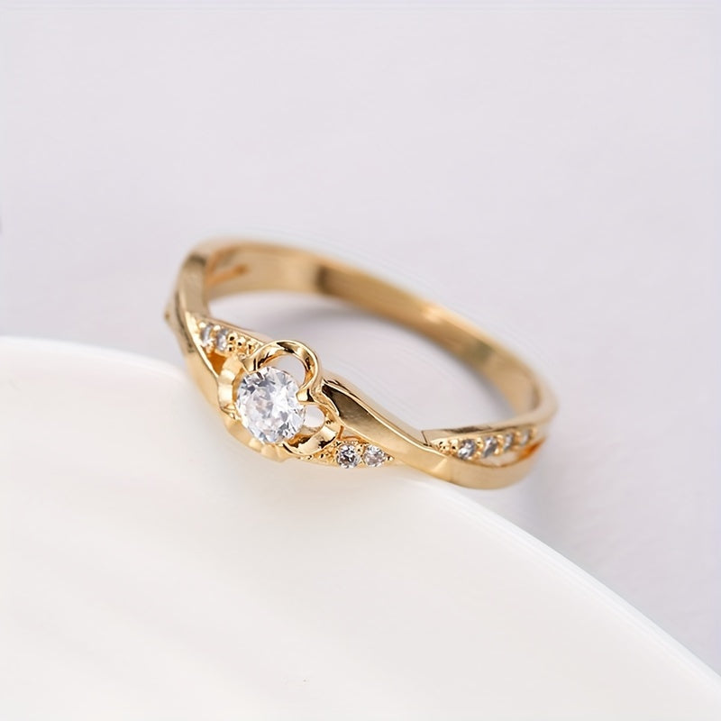 Retro Zirconia Blossom Ring