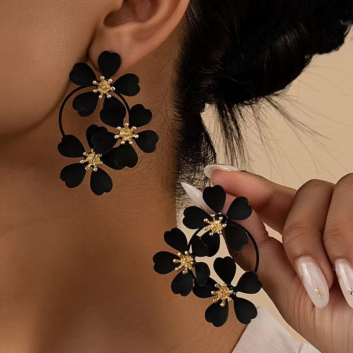 Eternal Noir Floral Earrings
