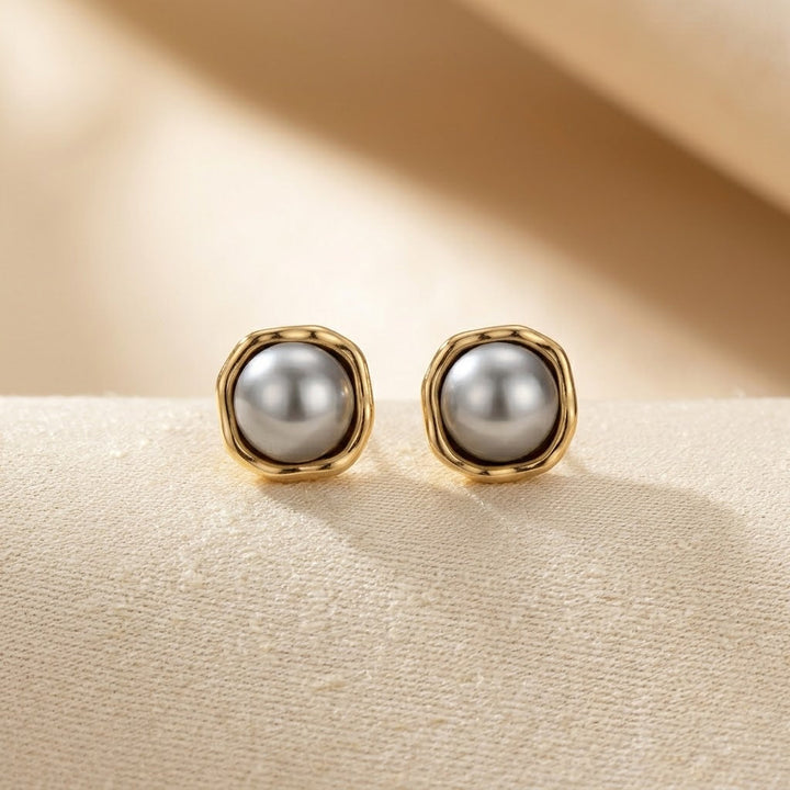 Lustrous Pearl Stud Earrings
