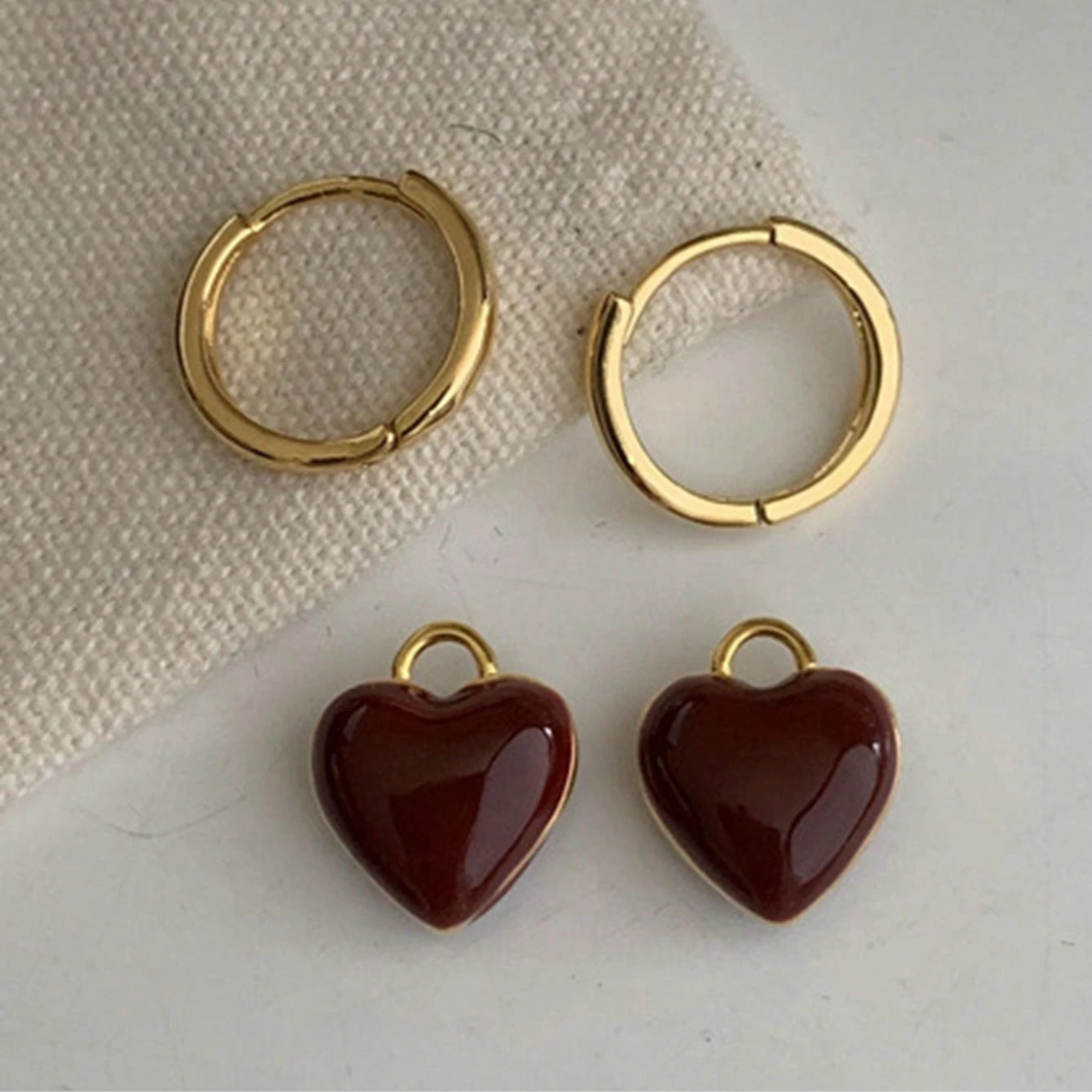 Ruby Love Golden Hoop Earrings