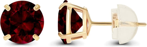 Ruby Circular Stud Earrings