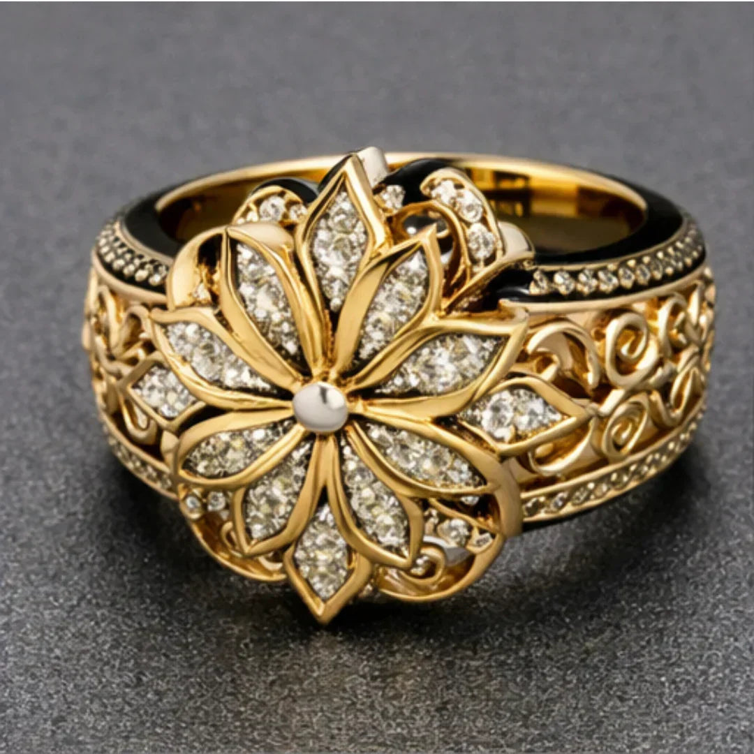 Elegant Golden Blossom Ring