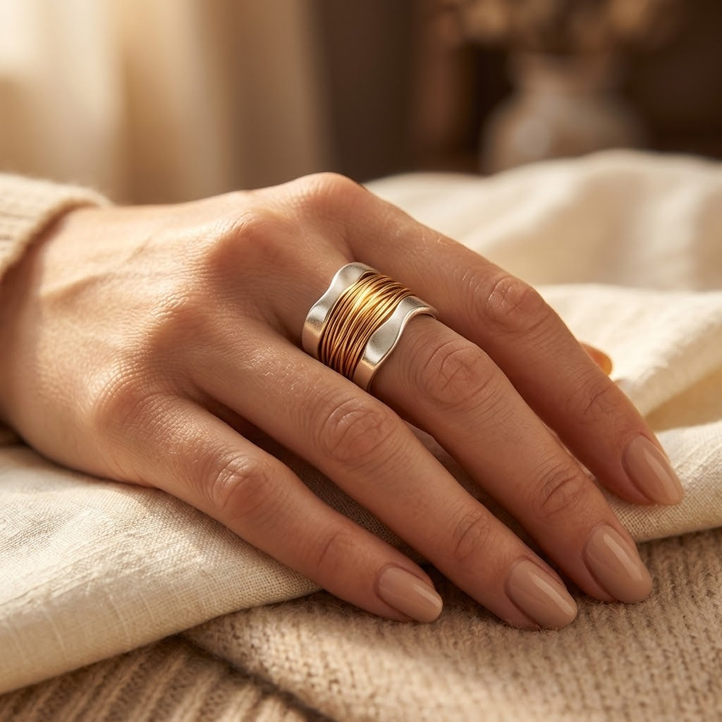 Gold and Silver Wrapped Ring