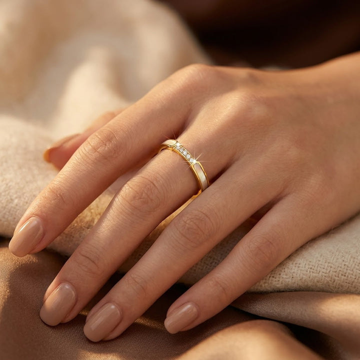 Gold-Inlaid Band Ring