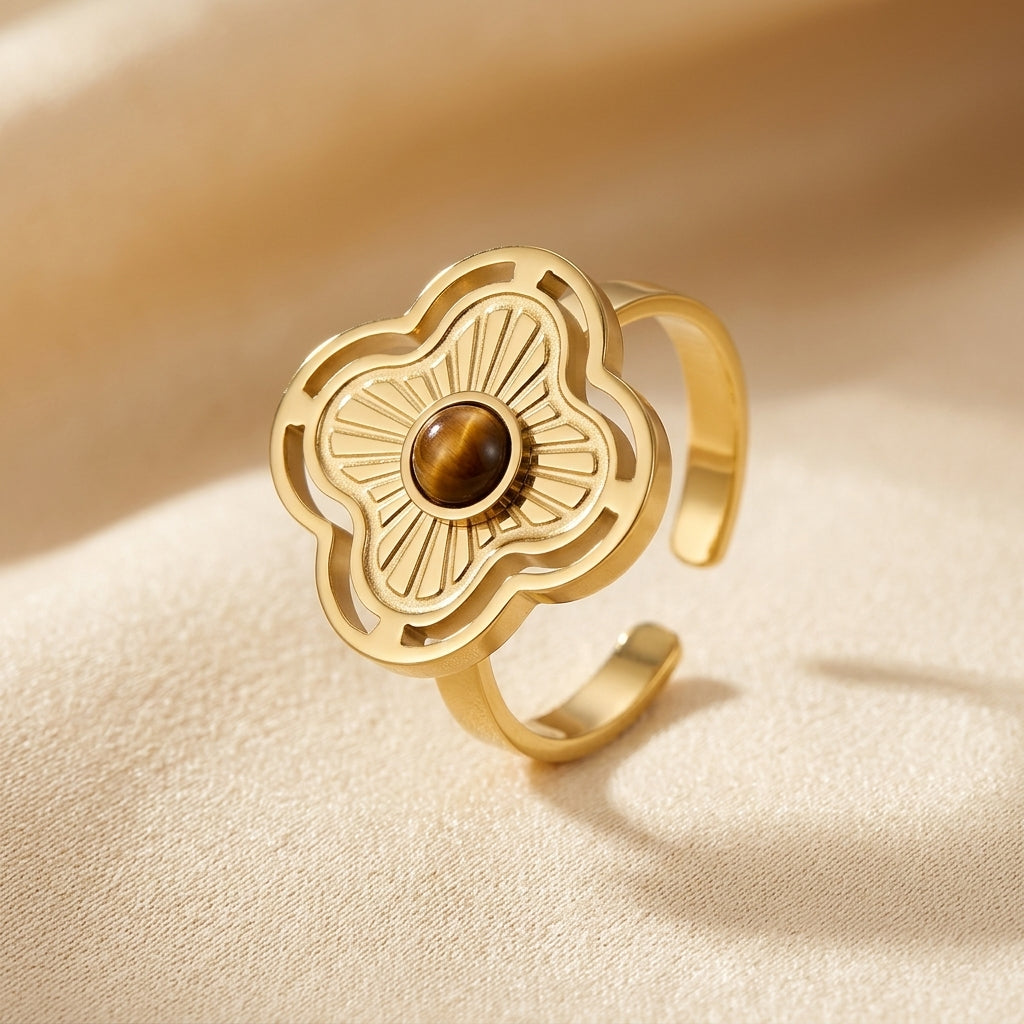 Golden Bloom Adjustable Ring