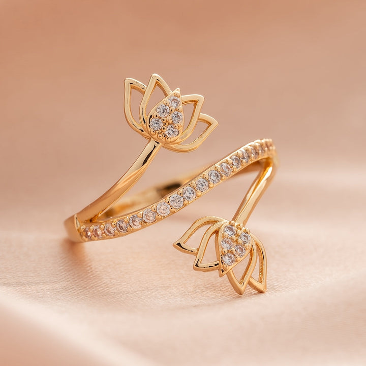 Zirconia Lotus Blossom Ring