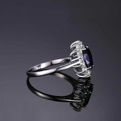 Timeless Sapphire Halo Engagement Ring