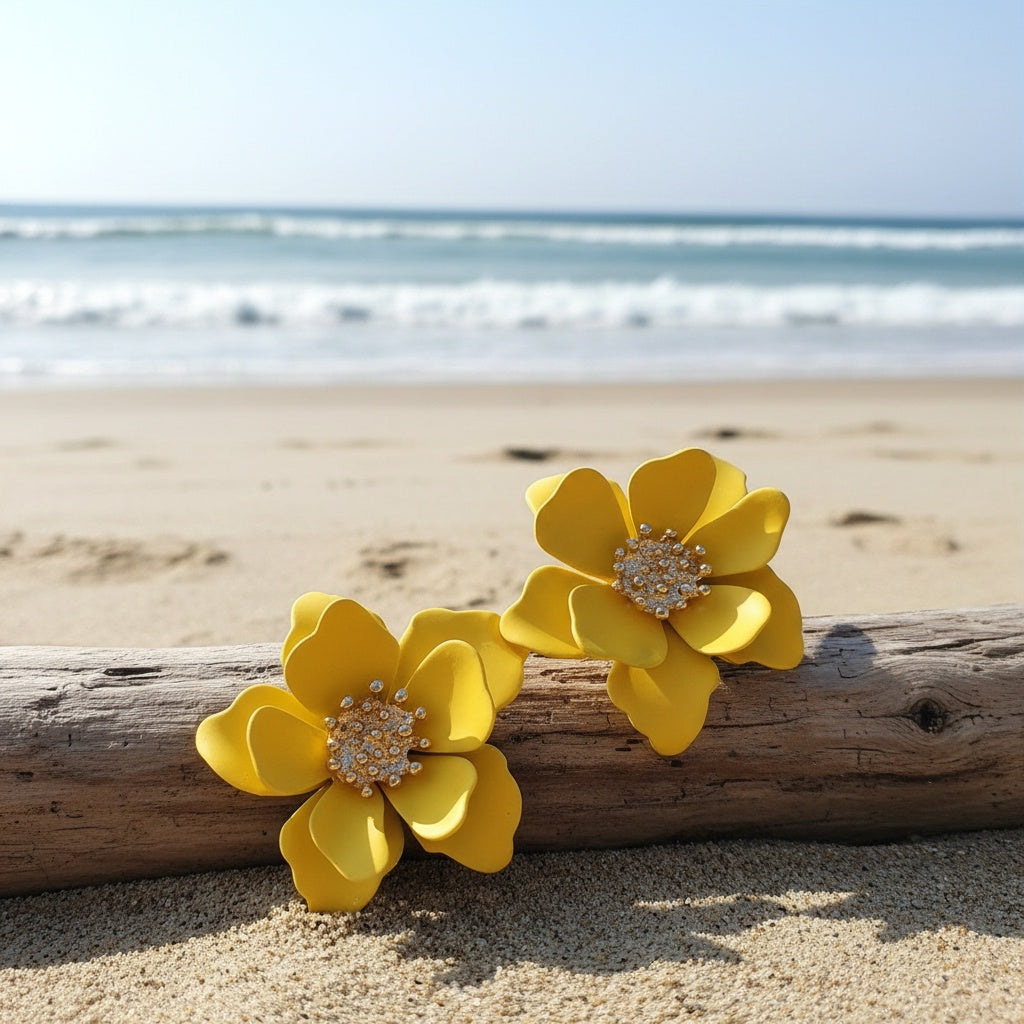Vibrant Frosted Floral Earrings