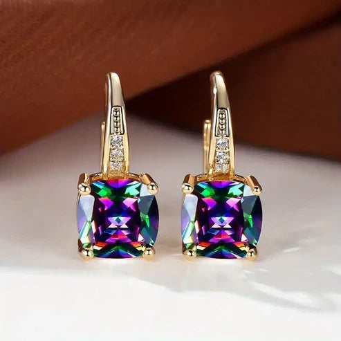 Enchanted Sapphire Gemstone Hoop Earrings