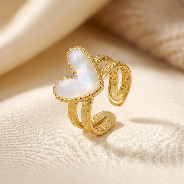 Golden Heart-Shaped Design Ring