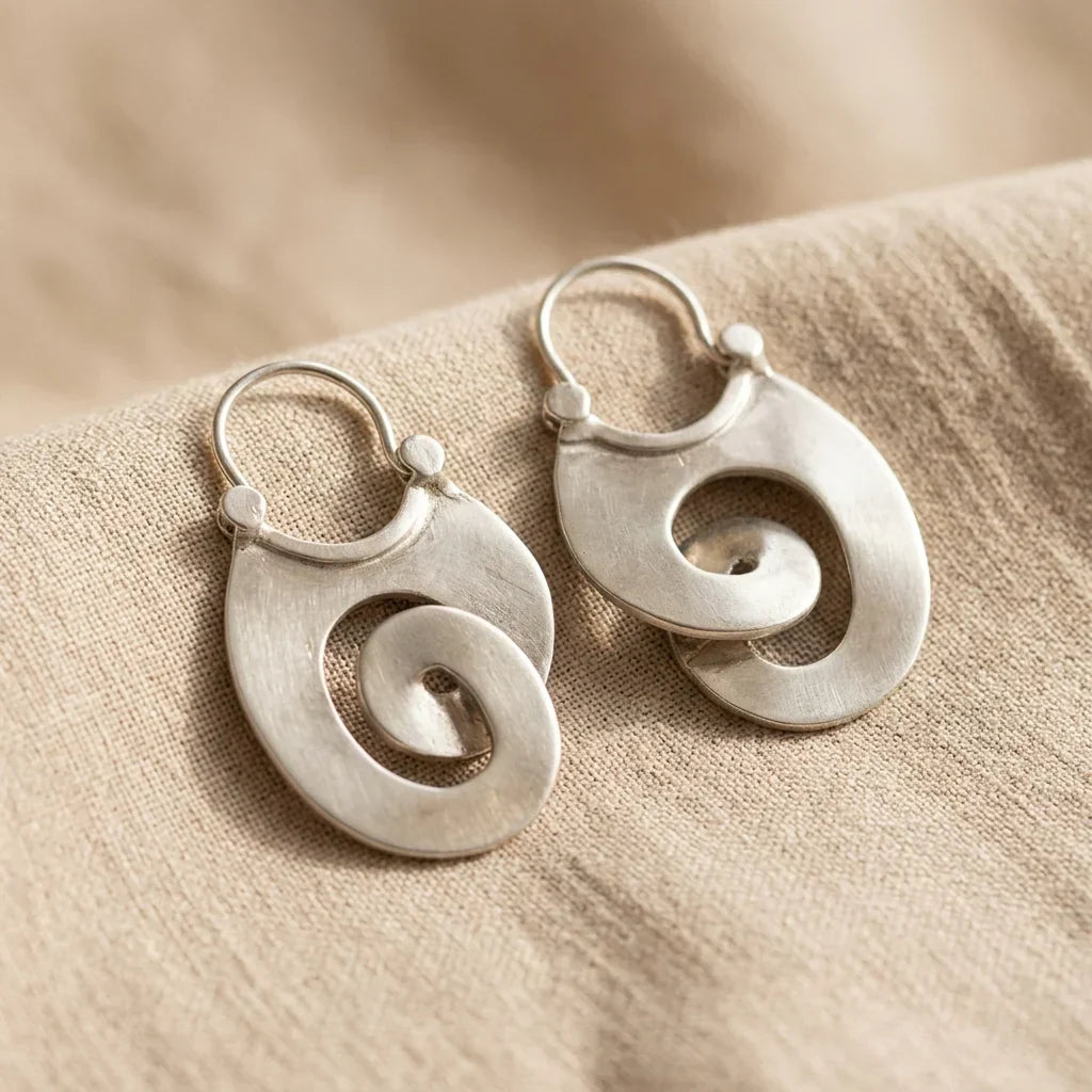 Vintage Silver Spiral Earrings