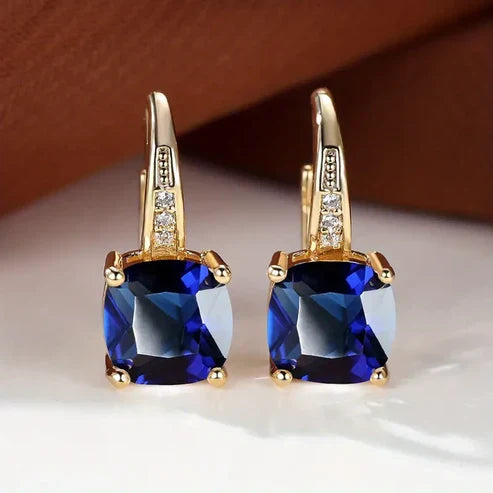 Enchanted Sapphire Gemstone Hoop Earrings