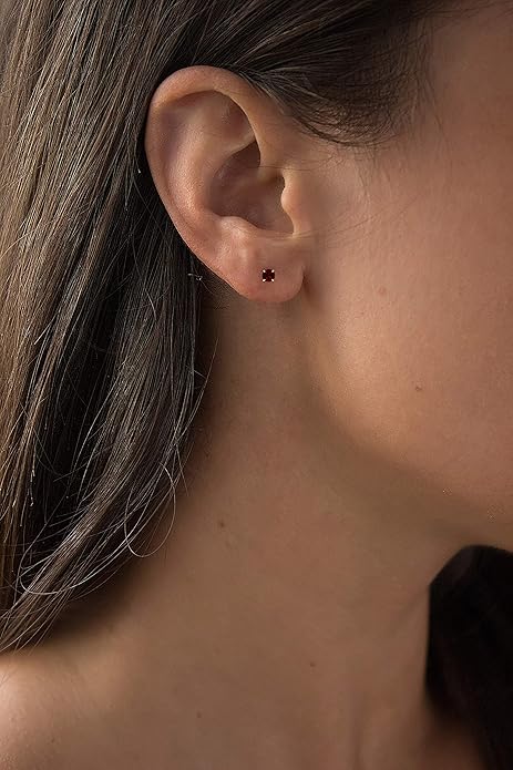 Ruby Circular Stud Earrings